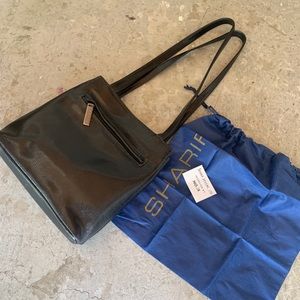 AMERICANA By SHARIF Black Leather Shoulder Bag NEW